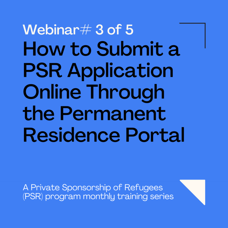 Monthly PSR Series #3: Submitting a Private Sponsorship Application Online on the PR Portal